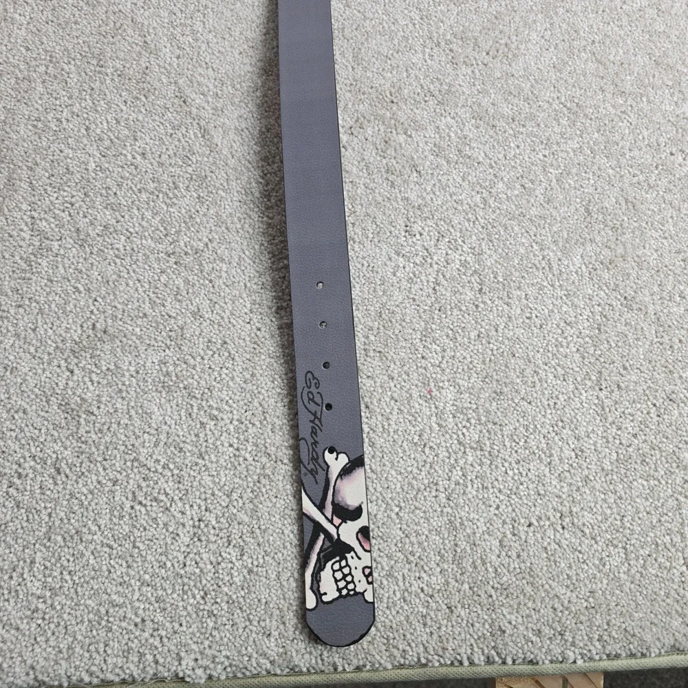 Ed Hardy Mens Reversible Belt Black Grey Tiger Skull Tattoo Art EH-BE16036AQ 40
